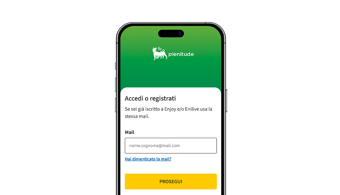 mmagine della pagina di accesso o registrazione per i clienti Plenitude.